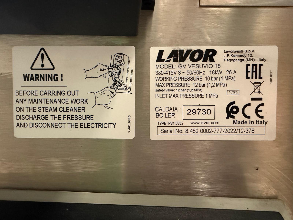 Generatore di vapore industriale Lavor GV Vesuvio 18 – 18 kW 10 bar – Usato il Metalmeccanico Di M