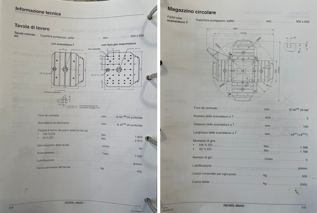 Centro di lavoro 5 assi pallettizzato DMG DMC 60T RS3 usato