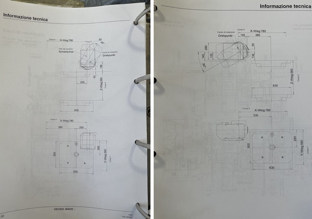 Centro di lavoro 5 assi pallettizzato DMG DMC 60T RS3 usato