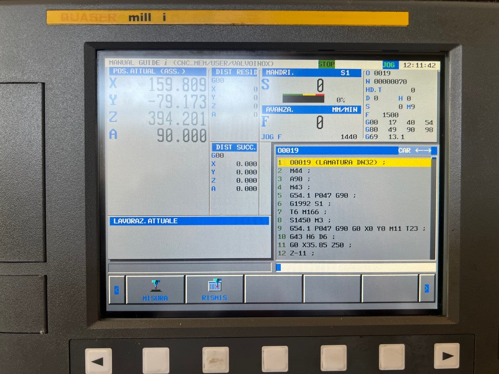 Centro di lavoro verticale 4 assi QUASER MV 184 C usato