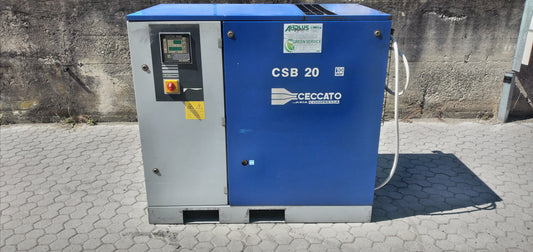 CECCATO CSB 20 (2005) – Compressore a vite 15 kW (20 HP) – 10 bar – 2200 l/min – USATO REVISIONATO (0 ore) – Garanzia 6 mesi