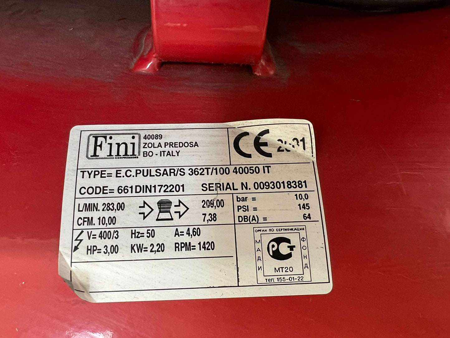 Compressore silenzioso professionale FINI PULSAR S 362T 100 usato