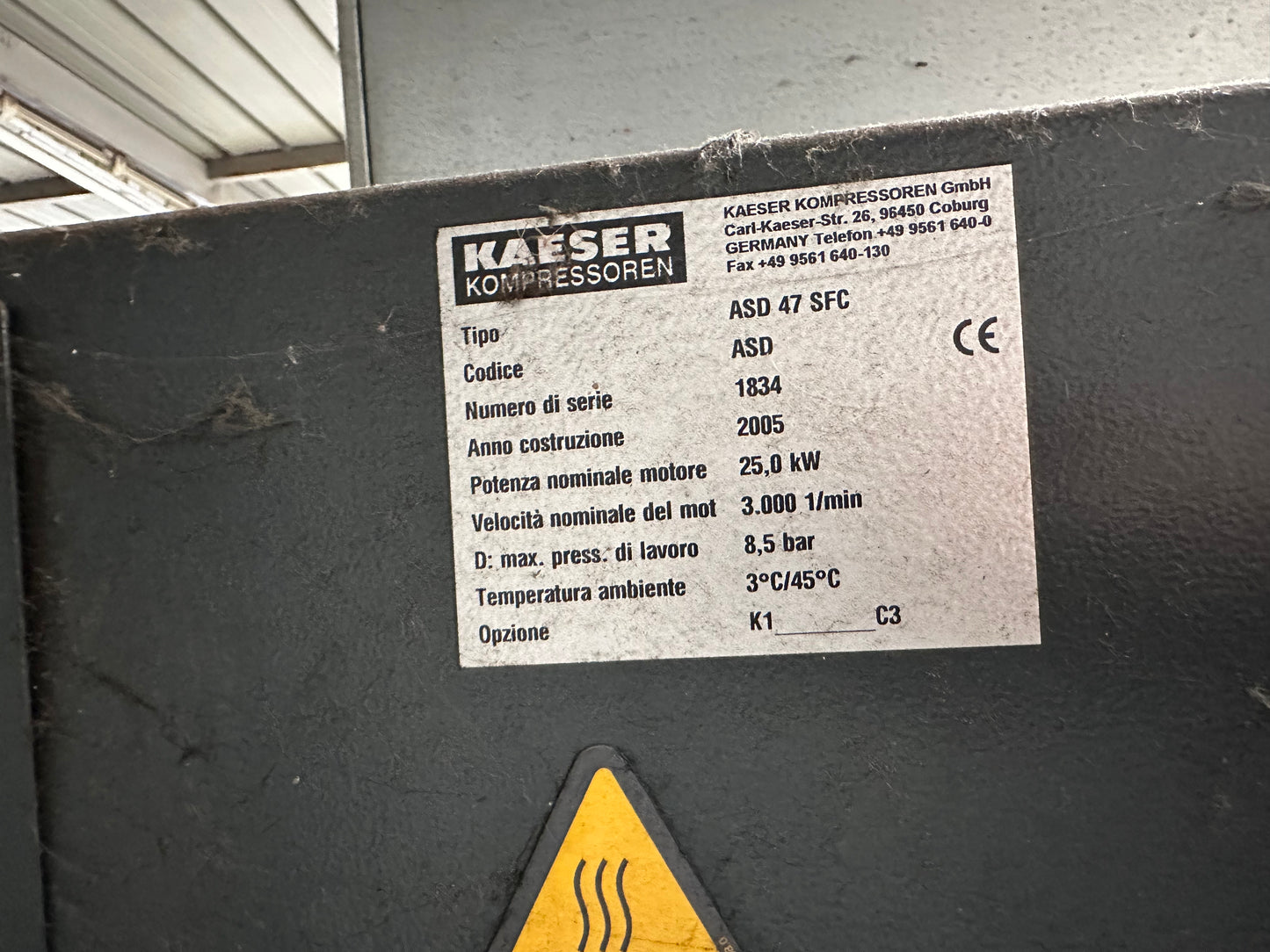 Compressore a vite KAESER ASD 47 SFC Usato