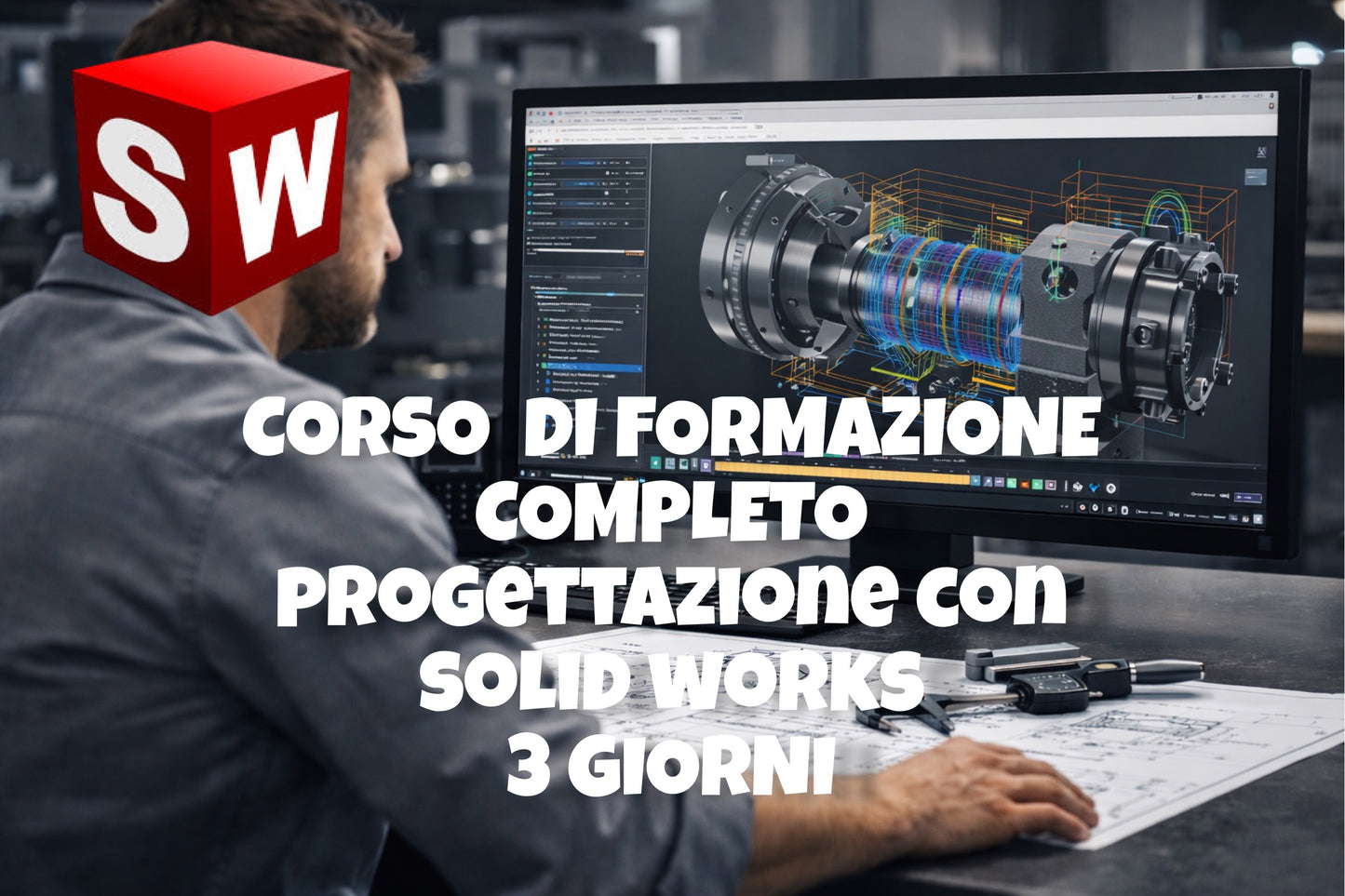Corso SolidWorks – 3 giorni  | Parti, Assiemi e Messa in Tavola (PDF/DXF) – Operativi subito il Metalmeccanico Di M