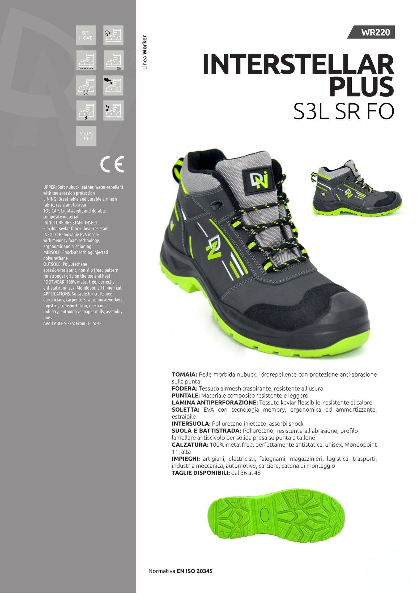 Scarpa antinfortunistica STELLAR PLUS S3L SR FO per officina metalmeccanica
