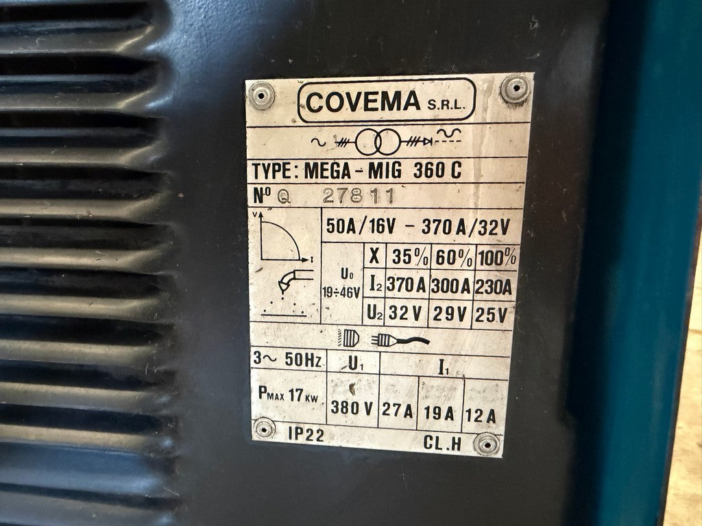 Saldatrice a filo continuo COVEMA MEGA MIG 360C usata il Metalmeccanico Di M