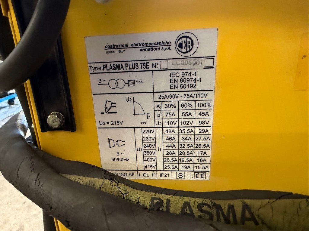 Taglio plasma CEA PLASMA PLUS 75E usato il Metalmeccanico Di M
