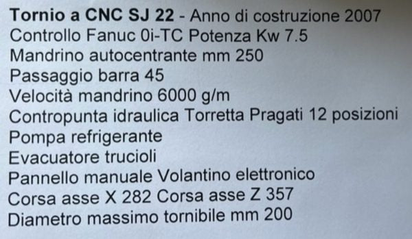 Tornio cnc 2 assi DIAMOND SJ 22 usato il Metalmeccanico Di M