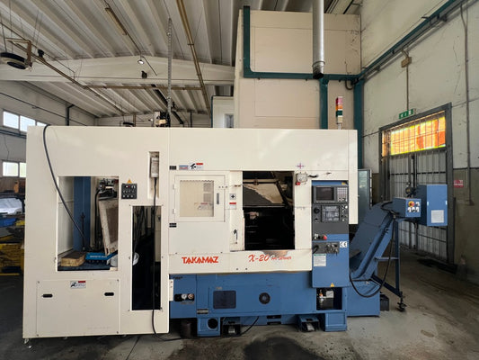 Tornio cnc 2 assi TAKAMAZ X20 HI SERVER con gantry loader usato