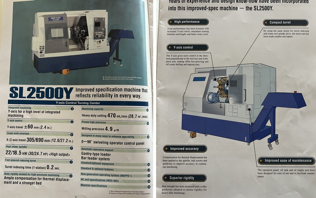 Tornio cnc motorizzato asse Y MORI SEIKI SL 2500 Y usato