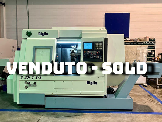 Tornio cnc motorizzato contromandrino BIGLIA B 501 YS usato