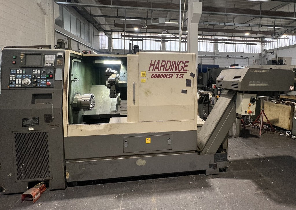 Tornio cnc 3 assi HARDINGE CONQUEST T51 motorizzato usato