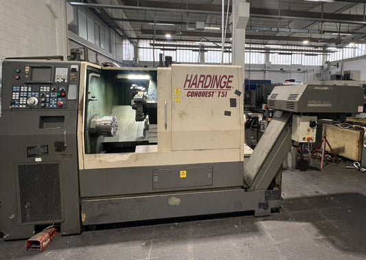 Tornio cnc 3 assi HARDINGE CONQUEST T51 motorizzato usato