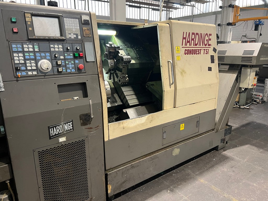 Tornio cnc 3 assi HARDINGE CONQUEST T51 motorizzato usato