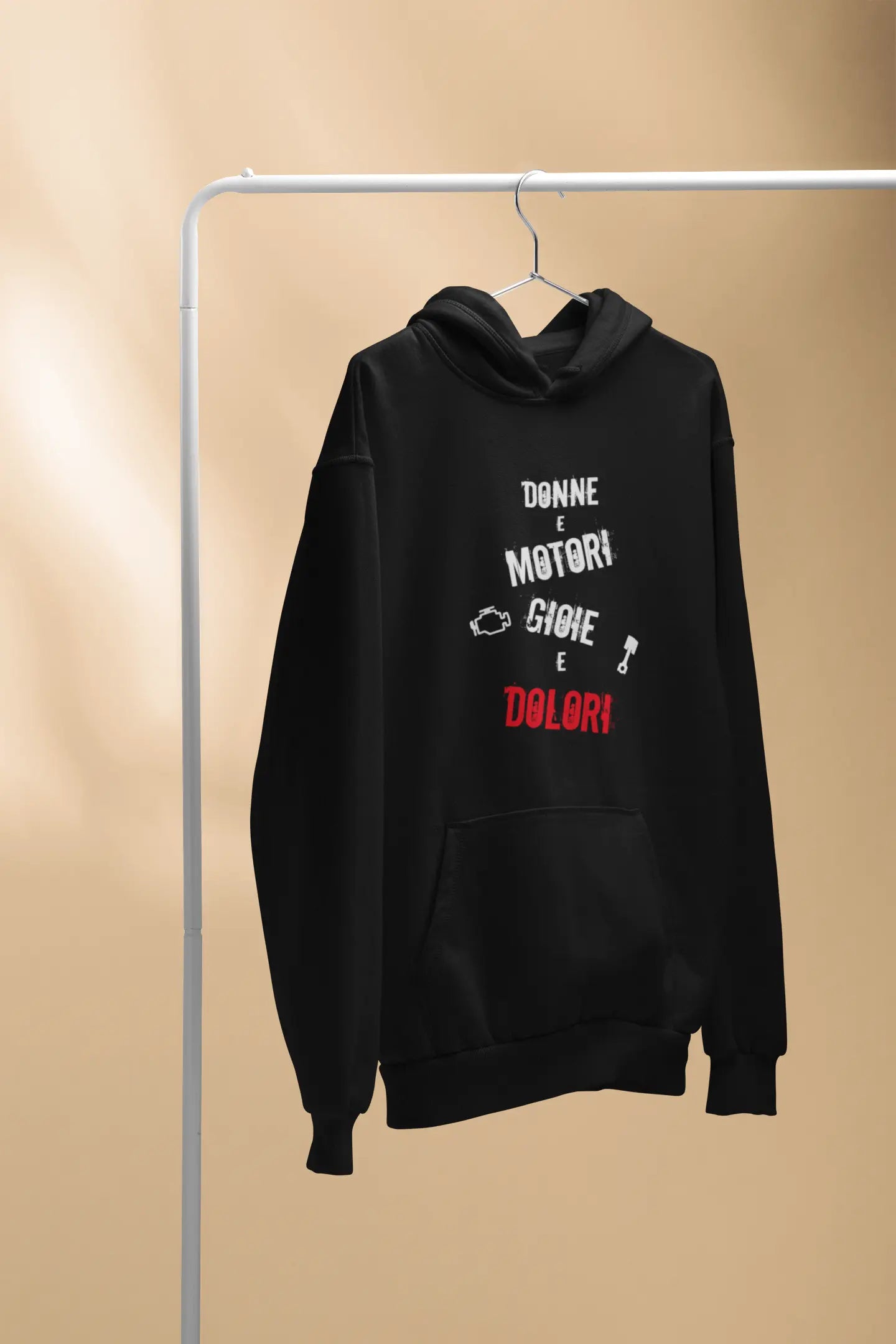 Felpa “Donne e Motori” – Hoodie nera (S–XXL) il Metalmeccanico Di M