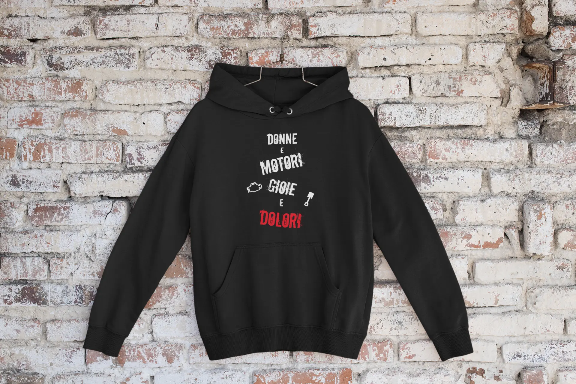 Felpa “Donne e Motori” – Hoodie nera (S–XXL) il Metalmeccanico Di M