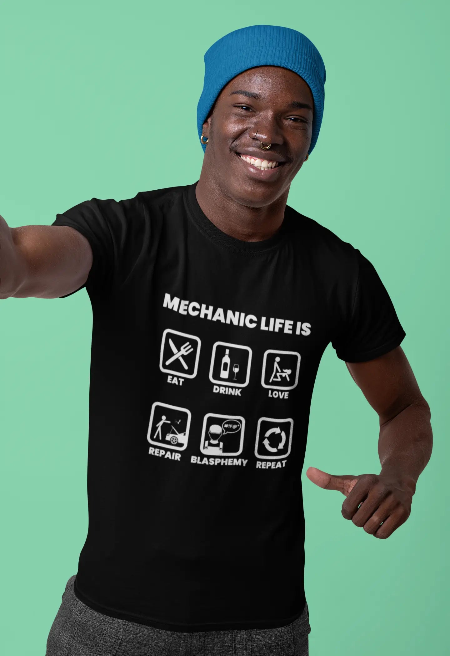 T-Shirt “Mechanic Life” – Merchandising Ufficiale il Metalmeccanico Di M